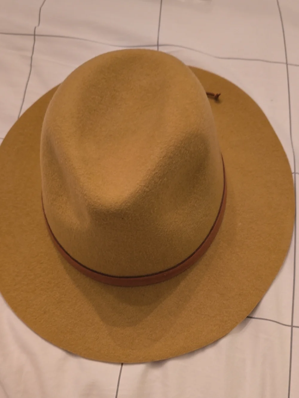 Lucky Brand Felt Fedora in Camel with Brown Band